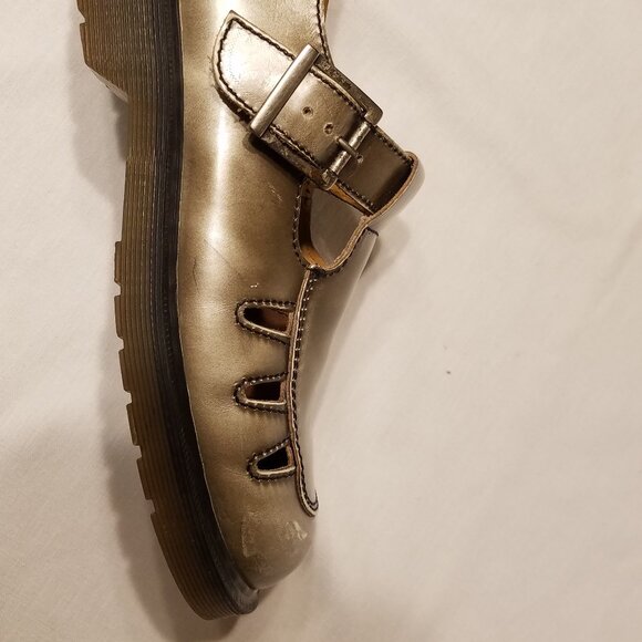 Vtg Doc Dr. Martens Mary Jane UK 5 | US 7 Pewter Silver Made England Goth Punk - Picture 9 of 15